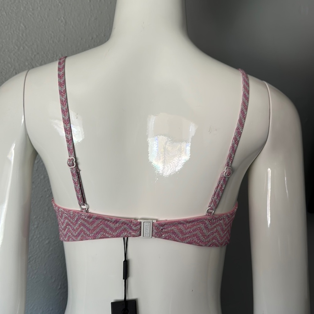 Pink and white sparkle Bathing suit top - Picture 5 of 8